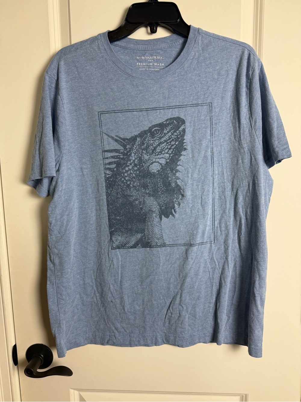 Banana Republic Light Blue Reptile Graphic Tee